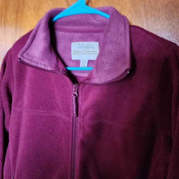 Women's SP Cabela's Outerwear Mauve Fleece Full Zip Zipper Pockets Sweatshirt - Picture 3 of 9